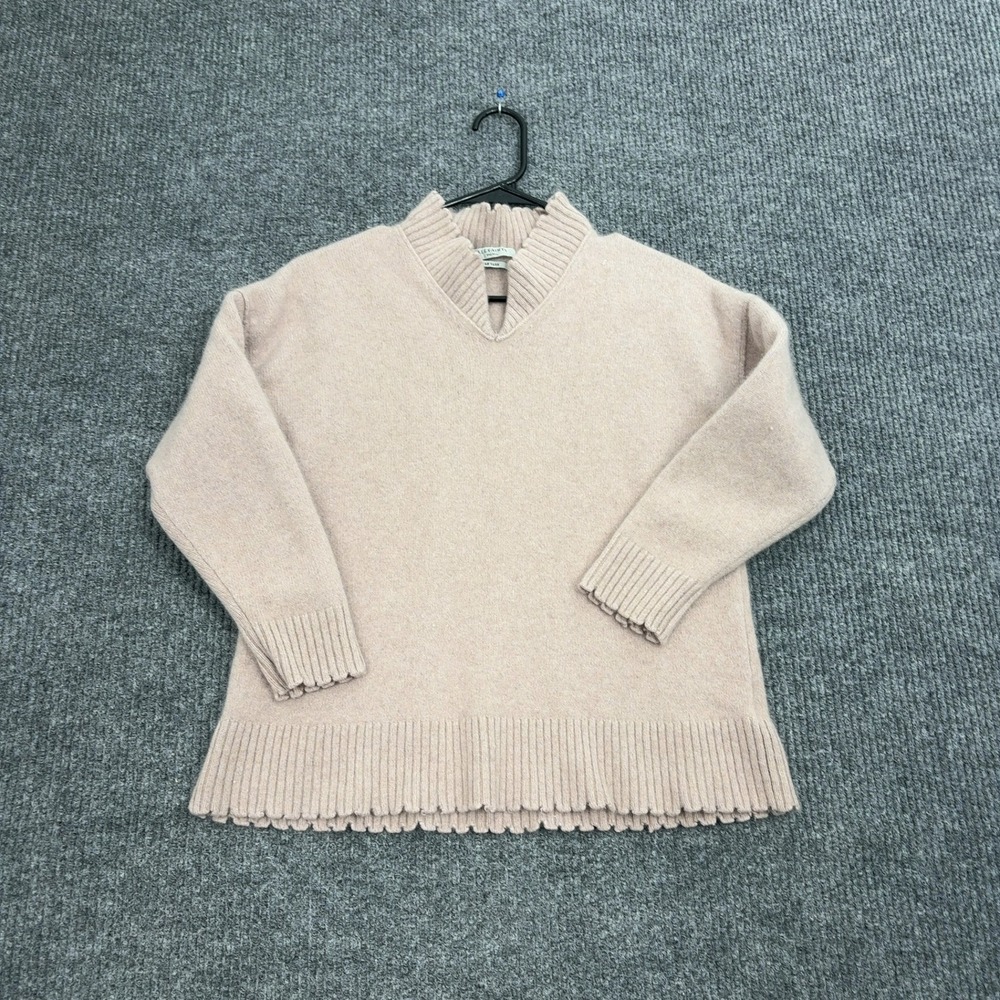 AllSaints Sweater Women S Pink Cashmere Wool Blend Mock Neck Pullover Minimalist